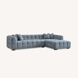 boucle corner sofa full view