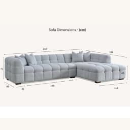 boucle corner sofa with dimensions