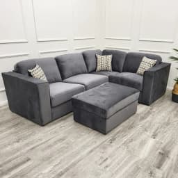 corner cushion sofa in steel