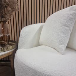 cuddle chair corner view in a living room