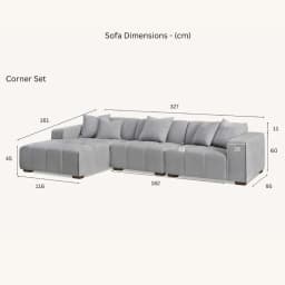 grey left hand corner sofa dimensions