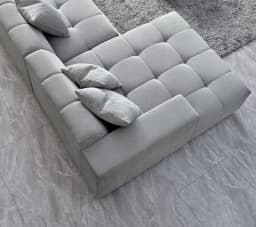 grey corner sofa aerial view