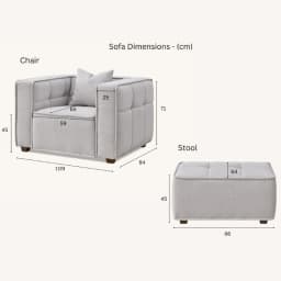 neutral colour sofa chair and footstool