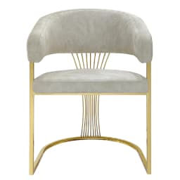 Dining chair in cream colour and gold frame