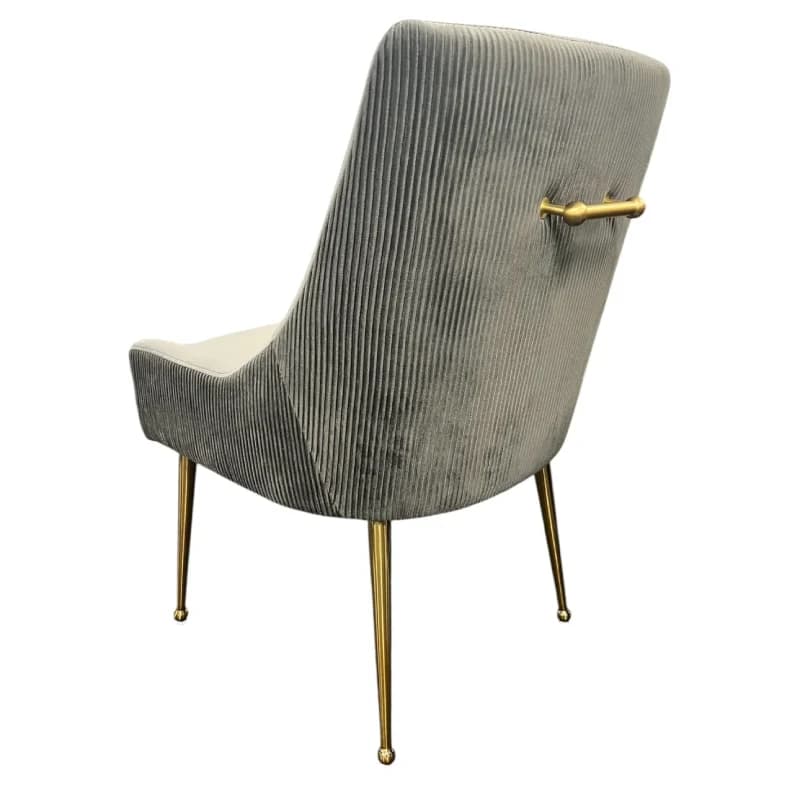 Dark Grey Dining Chairs - Gold legs