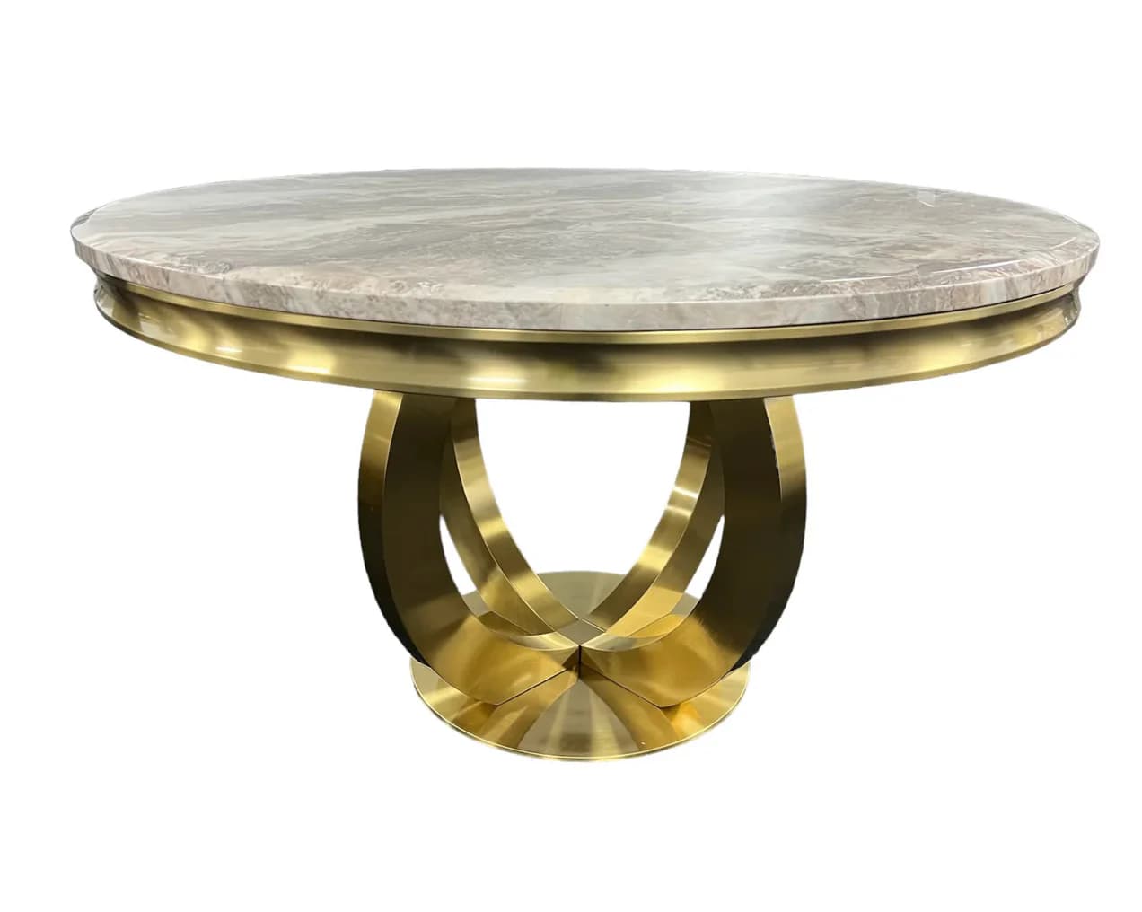 Gold dining table round