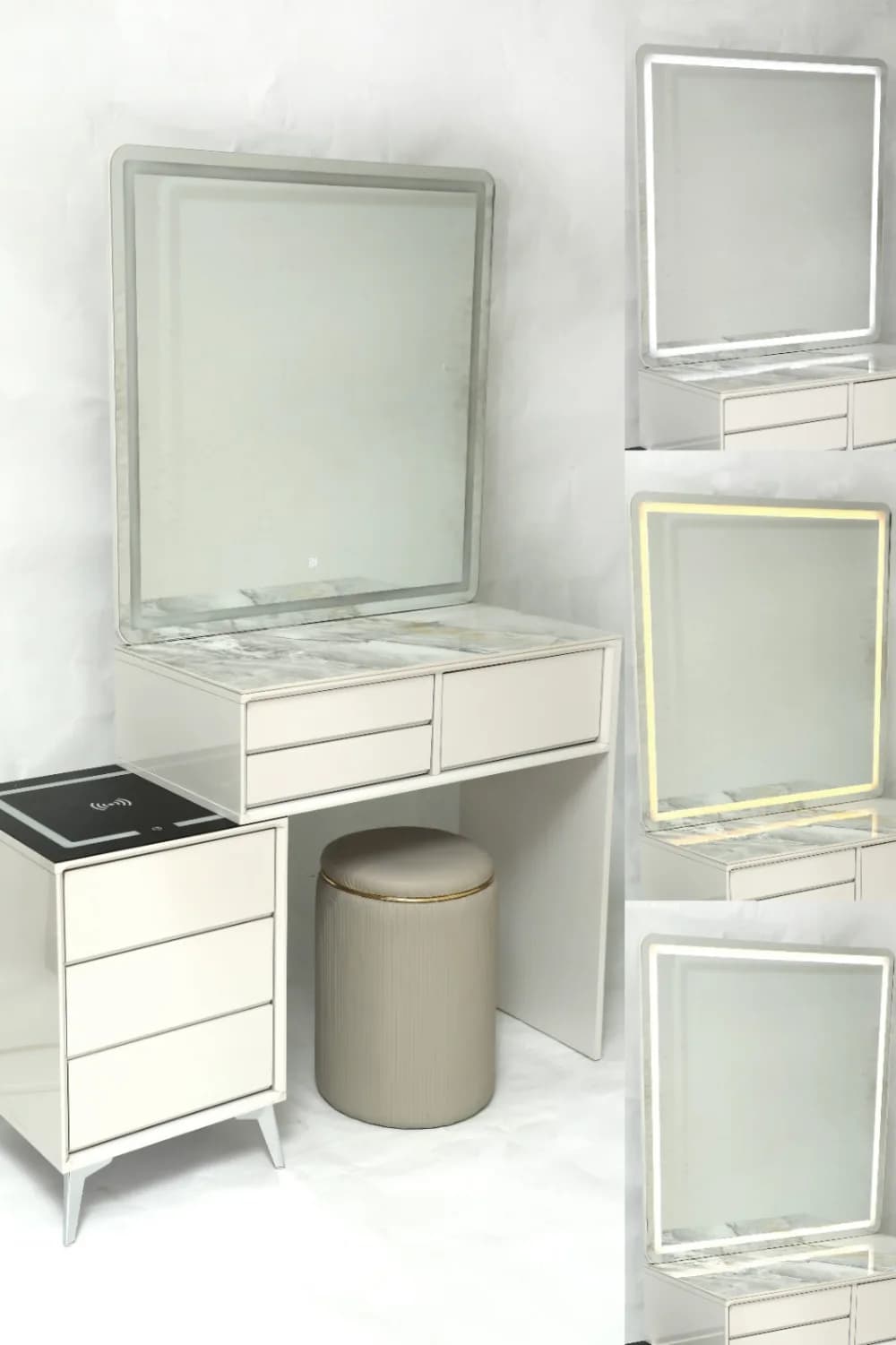 Vanity Set with Wireless Charging Dock