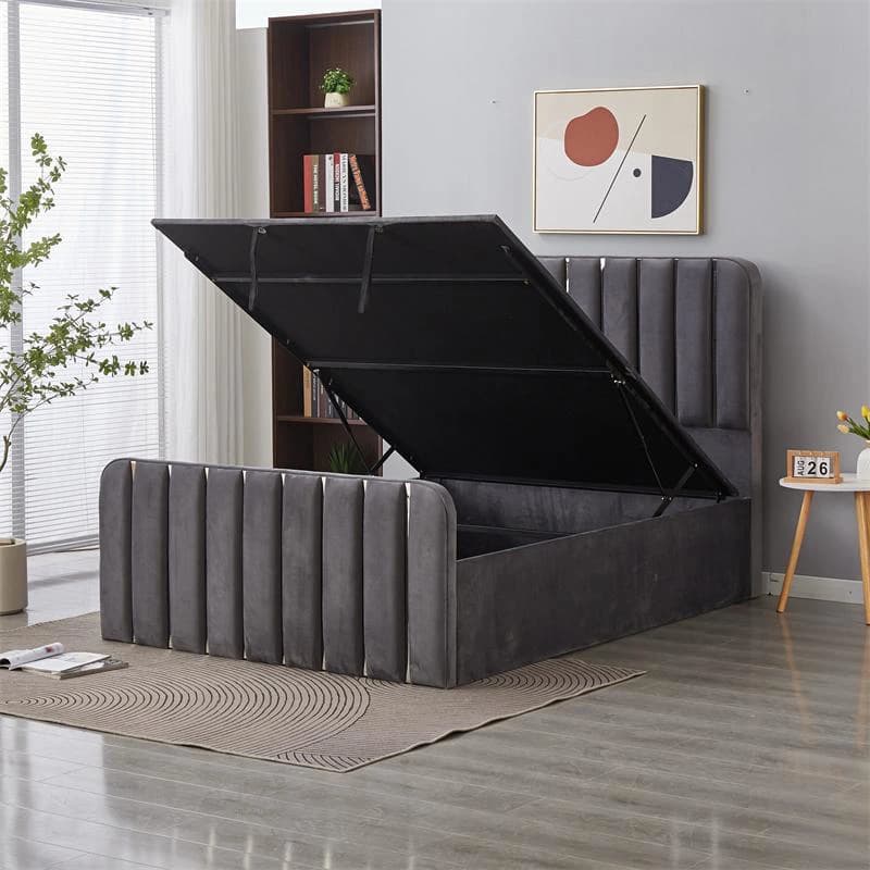 Dark Grey Ottoman Bed